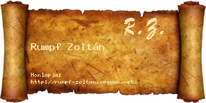 Rumpf Zoltán névjegykártya